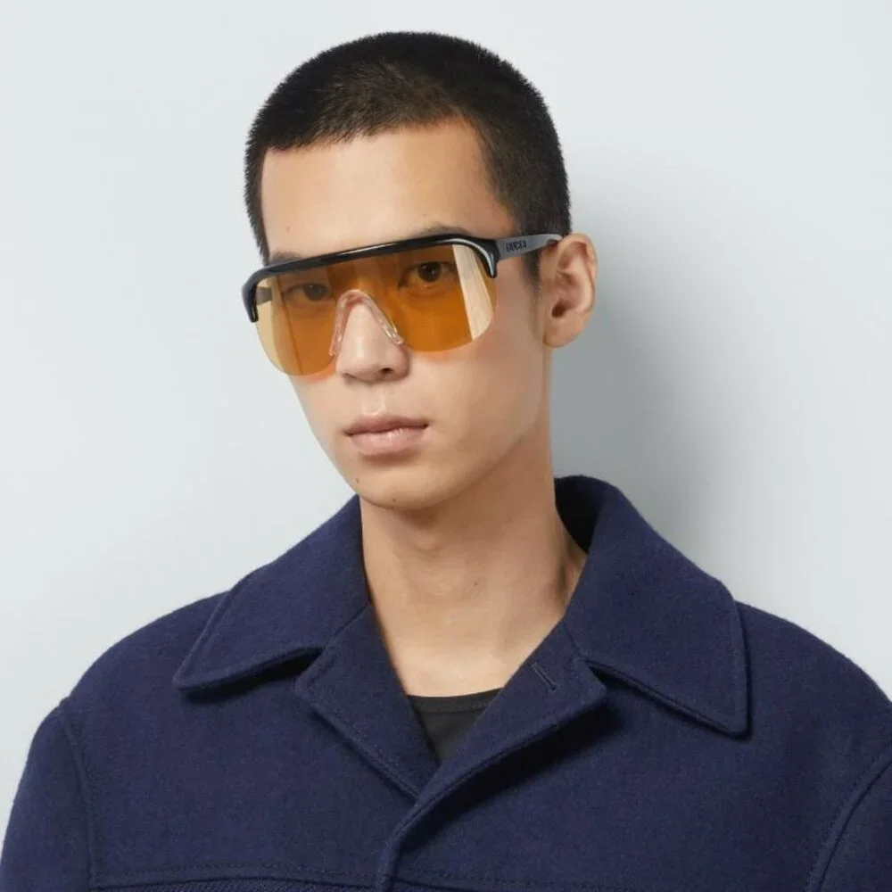 Gucci GG1645S 005 BRAND NEW Sunglasses Black Orange Unisex Mask